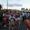St. John's, Montserrat. January 2014. Masquerade dancers on St. John's Day