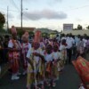 St. John's, Montserrat. January 2014. Masquerade dancers on St. John's Day